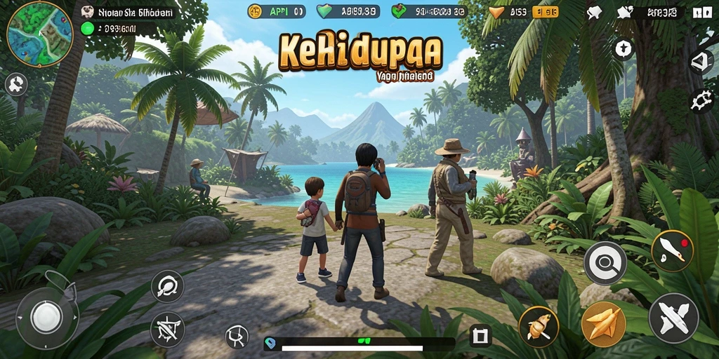 Tampilan gameplay <strong>API33</strong> yang menunjukkan interaksi karakter dan lingkungan.