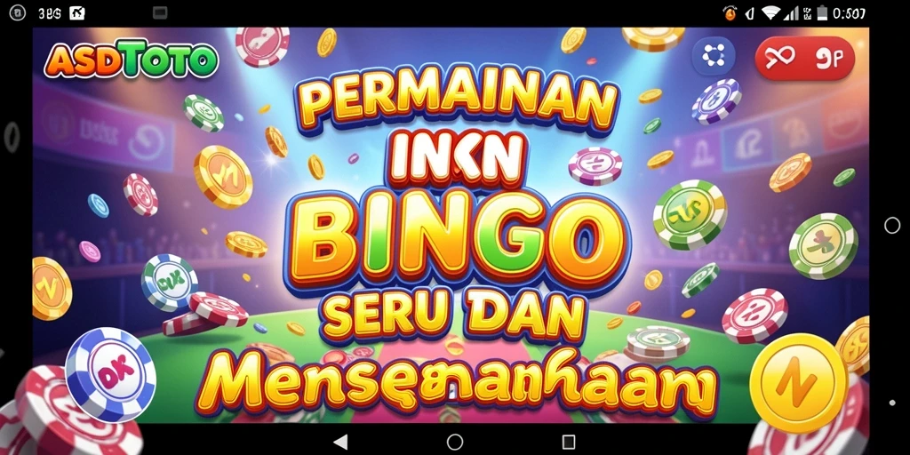 Menampilkan papan Bingo yang penuh warna dan gameplay seru.