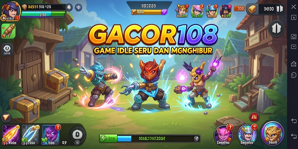 Screenshot GACOR108 menampilkan gameplay menarik dengan karakter dan lingkungan yang ceria.
