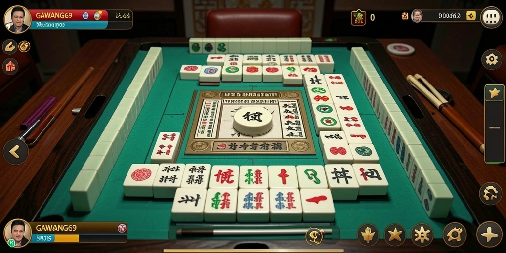 Tampilan gameplay GAWANG69 yang menampilkan ubin Mahjong yang menarik.