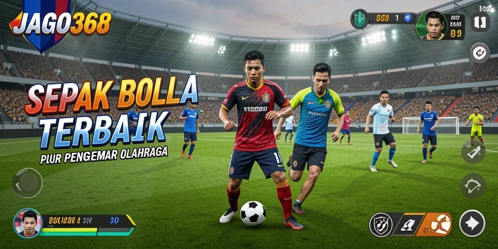 Screenshot JAGO368 menampilkan aksi seru permainan sepak bola.