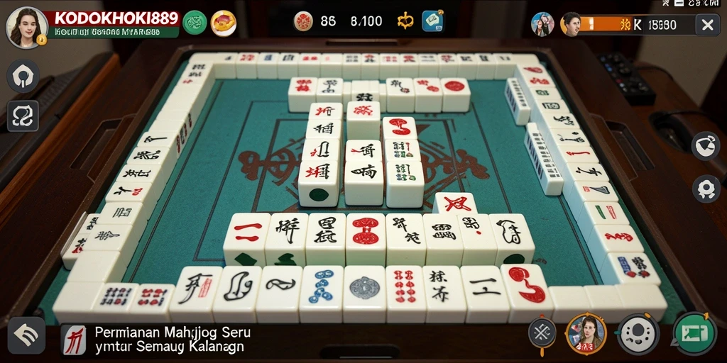 Tangkapan layar dari gameplay seru KODOKHOKI889 yang menunjukkan tantangan Mahjong.