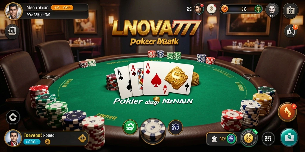 Gameplay LNOVA777 yang menegangkan dan seru di aplikasi Poker.
