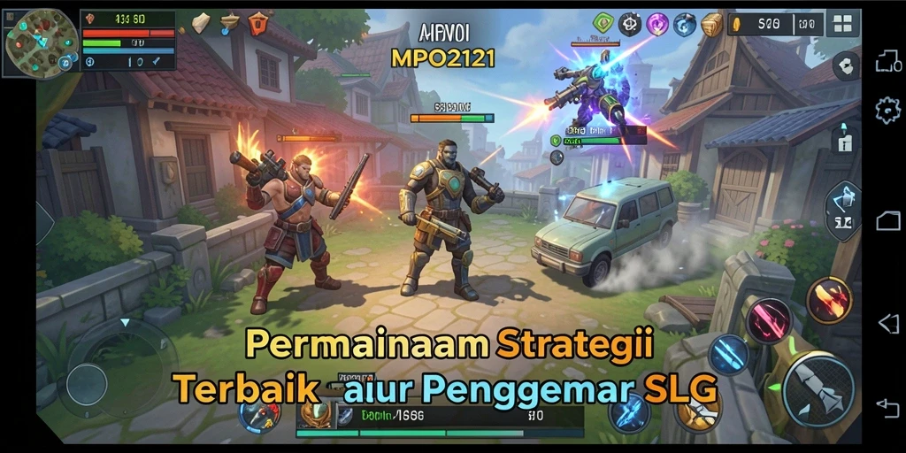 Screenshot gameplay MPO2121 yang menampilkan aksi pertempuran strategis.