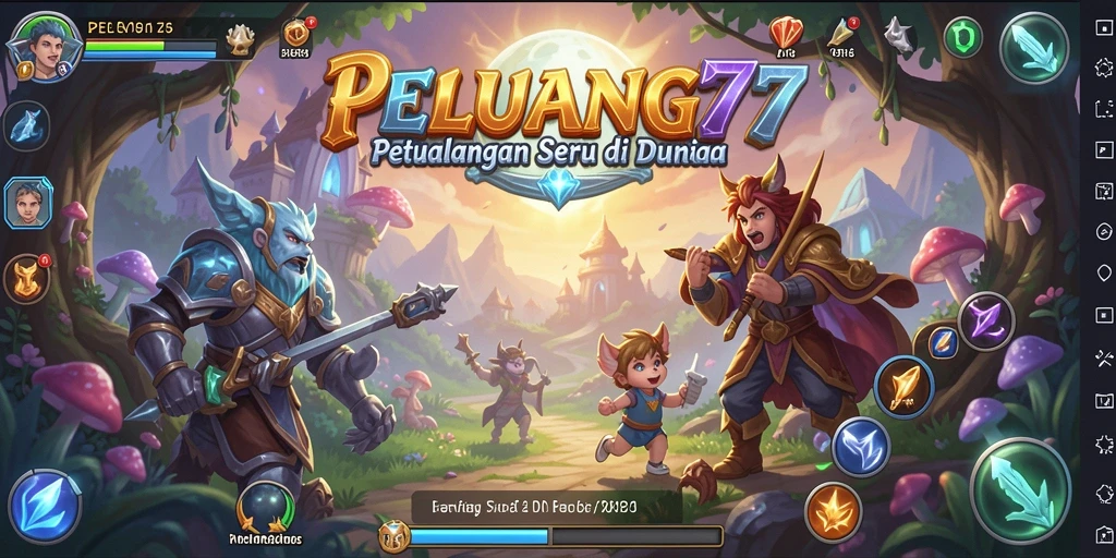 Screenshot utama PELUANG77 menampilkan gameplay petualangan yang seru.