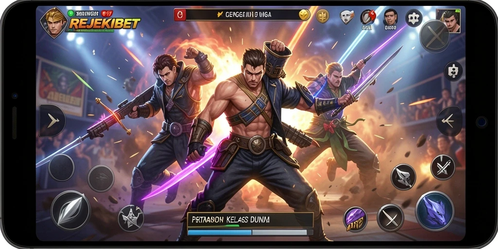 Tampilan gameplay seru di REJEKIBET dengan aksi pertarungan yang intens.