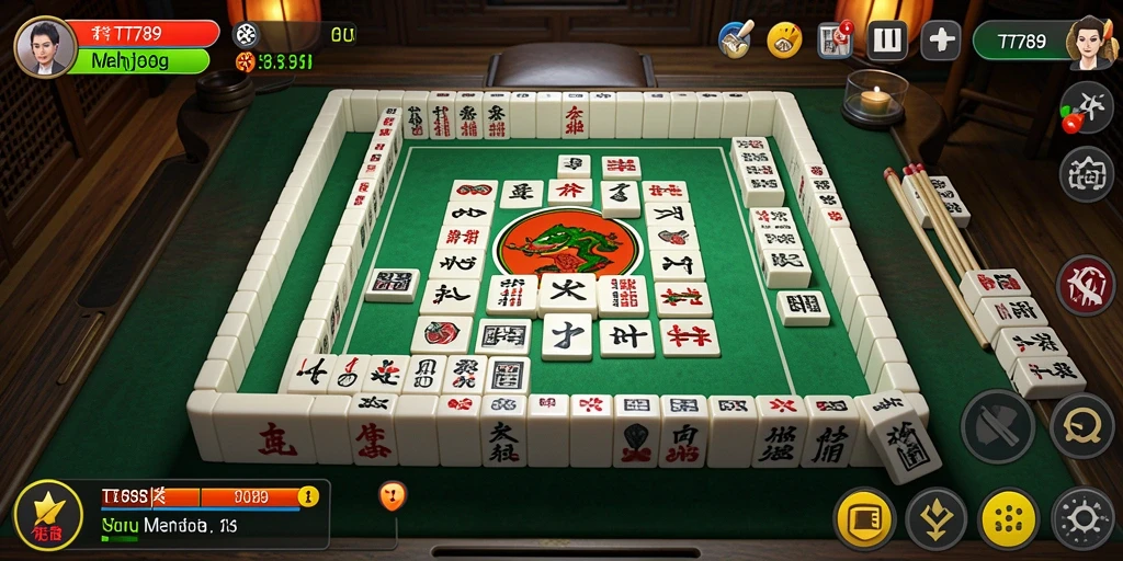 Tangkapan layar gameplay TT789 yang menampilkan ubin Mahjong.