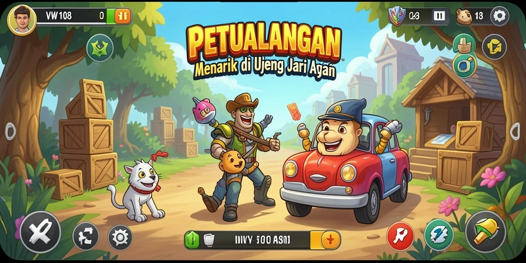 Tampilan menarik gameplay VW108 dengan rintangan menantang.